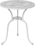 Beliani Gartentisch DASCIO Cremewei&szlig; 61x61x71