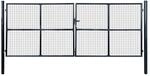 vidaXL Gitter-Gartentor Verzinkter Stahl 415 x 150 cm Grau 143377