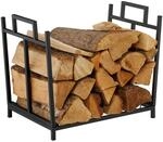 Relaxdays Kaminholzregal Eisen Schwarz Faltbar 41 cm x 45 cm x 33 cm 1,9 kg