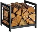 Relaxdays Kaminholzregal Eisen Schwarz Platzsparend 36 cm x 43 cm x 35,5 cm 3 kg
