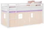 Homestyle4u Hochbett 90x200 Vorhang Lila Kinderbett 2948