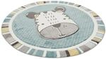 Pergamon Kinder Teppich Maui Kids Hund Rund Blau 200x200cm