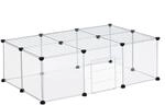 Relaxdays Freilaufgehege Eisen Kunststoff Transparent Wei&szlig; Schwarz Erweiterbar