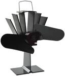 vidaXL Ofenventilator W&auml;rmebetrieben 2 Bl&auml;tter Schwarz 51239
