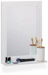 Relaxdays Badspiegel Glas MDF Wei&szlig; mit Ablage 55 cm x 40 cm x 12 cm 2,7 kg