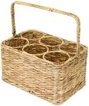 HMF 37219 Flaschentr&auml;ger 6 Flaschen Flaschenkorb Geflochten Wasserhyazinthe 32...