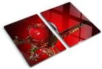 Tulup Herdabdeckplatte SET aus 2 St&uuml;ck 40x52 cm Schneidebrett Glas Schutzplatte