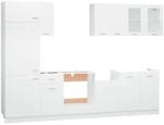 vidaXL 8-tlg K&uuml;chenzeile Wei&szlig; Holzwerkstoff