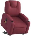 vidaXL Massagesessel mit Aufstehhilfe Wei&szlig;rot Stoff Modell 1
