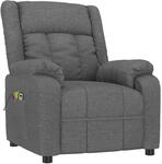 vidaXL Massagesessel Elektrisch Dunkelgrau Stoff 3143580