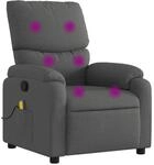 vidaXL Massage-Relaxsessel Stoff Dunkelgrau 3205685