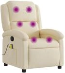 vidaXL Massage-Relaxsessel Cremefarbener Stoff 3205419