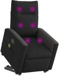 vidaXL Massagesessel mit Aufstehhilfe Schwarz Stoff 3324061