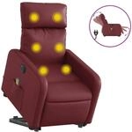 vidaXL Massagesessel mit Aufstehhilfe Elektrisch Wei&szlig;rot Kunstleder Modell 10