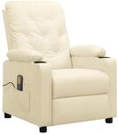 vidaXL Massagesessel Creme Kunstleder 339132
