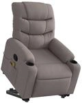 vidaXL Massagesessel mit Aufstehhilfe Taupe Stoff 3206661