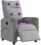 vidaXL Massagesessel Elektrisch Hellgrau Stoff 3324085