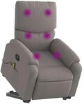 vidaXL Elektrischer Massagesessel mit Aufstehhilfe Taupe Stoff Modell 8