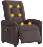 vidaXL Massagesessel Elektrisch Dunkelbraun Stoff 3303249