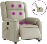 vidaXL Massagesessel Elektrisch Creme Kunstleder Modell 6