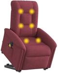 vidaXL Elektrischer Massagesessel mit Aufstehhilfe Weinrot Stoff 3303287
