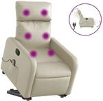 vidaXL Massagesessel mit Aufstehhilfe Elektrisch Creme Kunstleder Modell 12