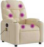 vidaXL Massage-Relaxsessel Cremefarbener Stoff 3206036