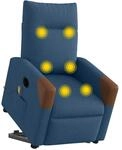 vidaXL Massagesessel mit Aufstehhilfe Elektrisch Blau Stoff 3324036