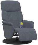 vidaXL Massagesessel mit Fu&szlig;teil Dunkelgrau Samt 356694