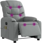 vidaXL Massagesessel Elektrisch Hellgrau Samt Modell 12