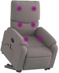 vidaXL Massagesessel mit Aufstehhilfe Taupe Stoff Modell 11