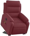 vidaXL Elektrischer Massagesessel mit Aufstehhilfe Weinrot Stoff 3205019