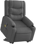 vidaXL Massagesessel mit Aufstehhilfe Dunkelgrau Stoff 3206577