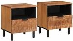 vidaXL Nachttisch 2 Stk Braun 40 x 33 x 46 cm Massivholz Mango 4017907
