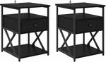 vidaXL Nachttisch 2 Stk Schwarz Eichen-Optik 40 x 42 x 55 cm 881886