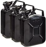 BW Kraftstoffkanister Metall Benzinkanister 3x 5 Liter Schwarz RAL 9005 T&Uuml;V-gepr&uuml;ft
