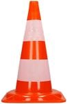 ECD Germany Verkehrskegel Pylone 47cm Orange-Wei&szlig; mit 2 Reflektierenden Streifen