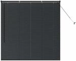 vidaXL Balkenjalousien mit Vorh&auml;ngen Schwarz 130 x 125 cm Aluminium 42006127
