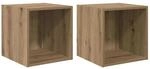 vidaXL Wandschrank 2 Stk Artisan-Eiche 37 x 37 x 37 cm Holzwerkstoff 875075