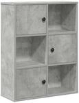 vidaXL B&uuml;cherregal Betongrau 60x24x76,5 cm Holzwerkstoff 860385