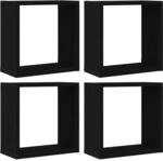 vidaXL W&uuml;rfel-Wandregale 4 Stk Schwarz Eichen-Optik 30x15x30 cm 862056