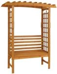 MCW Rosenbogen mit Sitzbank Q21 Rankhilfe 201x160x60cm Natur