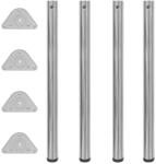 vidaXL 4 H&ouml;henverstellbare Tischbeine Nickel Geb&uuml;rstet 870 mm 242146