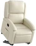 vidaXL Relaxsessel mit Aufstehhilfe Creme Kunstleder 3204227