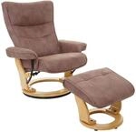 MCA Relaxsessel Montreal Stoff/Textil 130kg Belastbar Antikbraun Naturbraun
