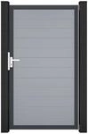 GroJa Tor 1-flg. Basicline Schmal 100 cm x 180 cm Silbergrau Rahmen DB703