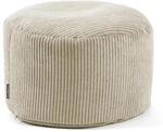 mokebo Pouf oder Sitzhocker aus Cord Der Faule Lenz Fu&szlig;hocker in Beige mit