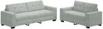 vidaXL 2-Teiliges Sofa-Set mit Kissen Hellgrau Samt 3324721