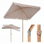 Sekey Rechteckiger Sonnenschirm 200 x 125 cm in Holzoptik mit UV50+ f&uuml;r Balkon...