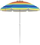 COSTWAY Sonnenschirm Strand 178 cm Strandschirm UPF 50+ Bunt